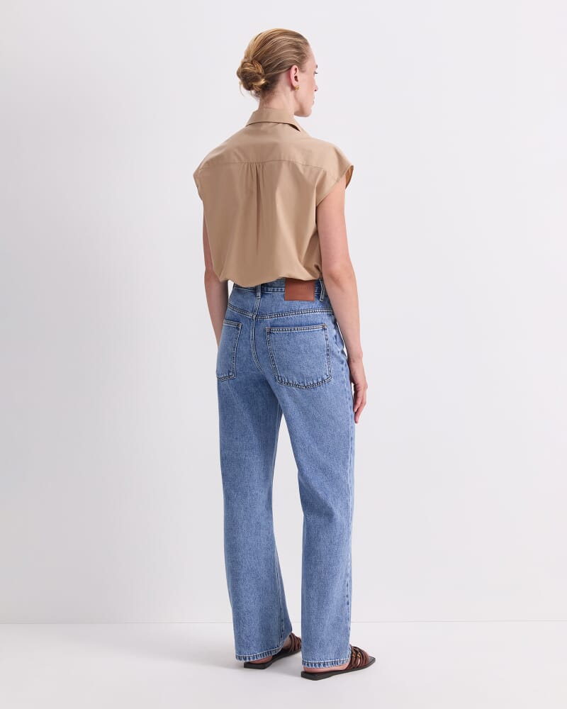 Simmi Straight Leg Jean in MID BLUE