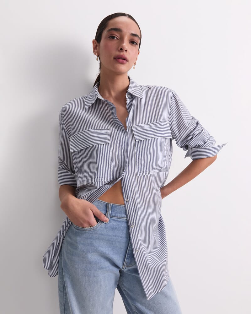 Vivian Stripe Shirt in NAVY/WHITE