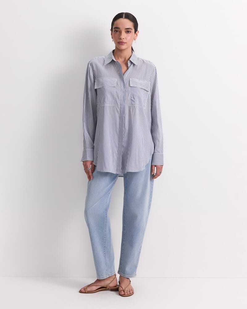 Vivian Stripe Shirt in NAVY/WHITE