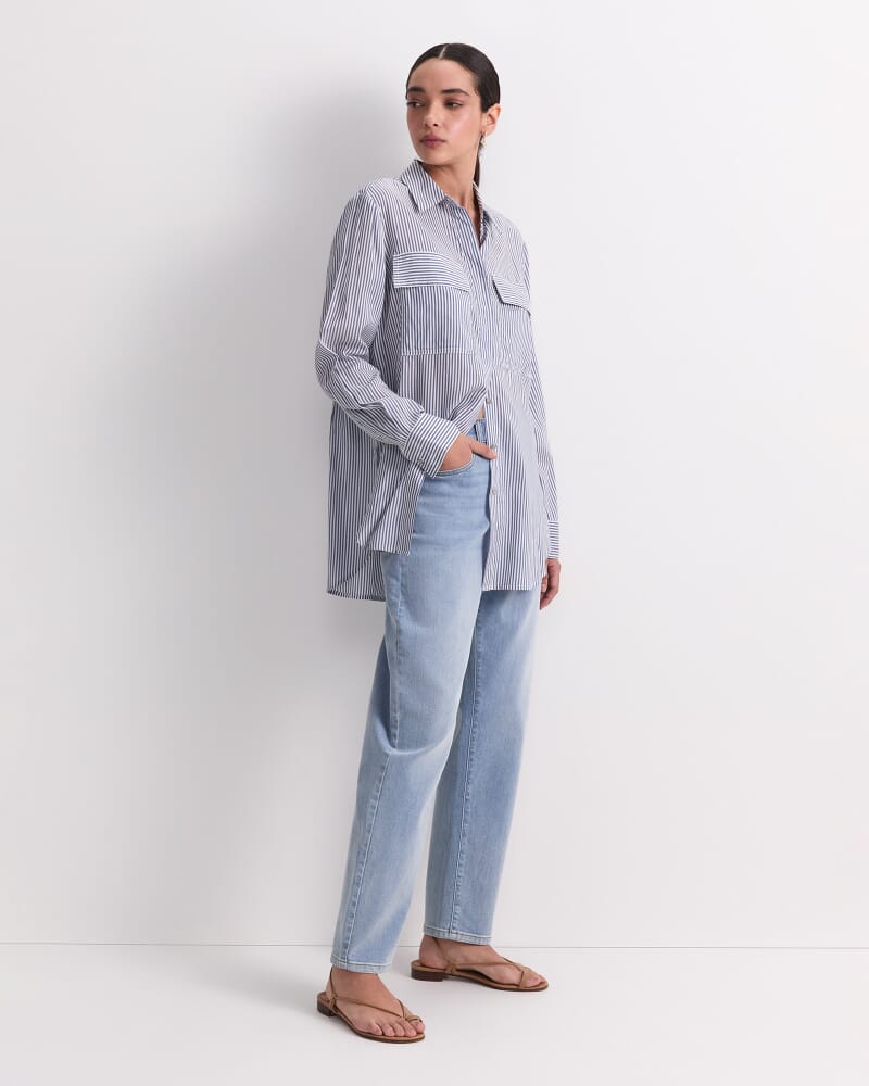 Vivian Stripe Shirt in NAVY/WHITE