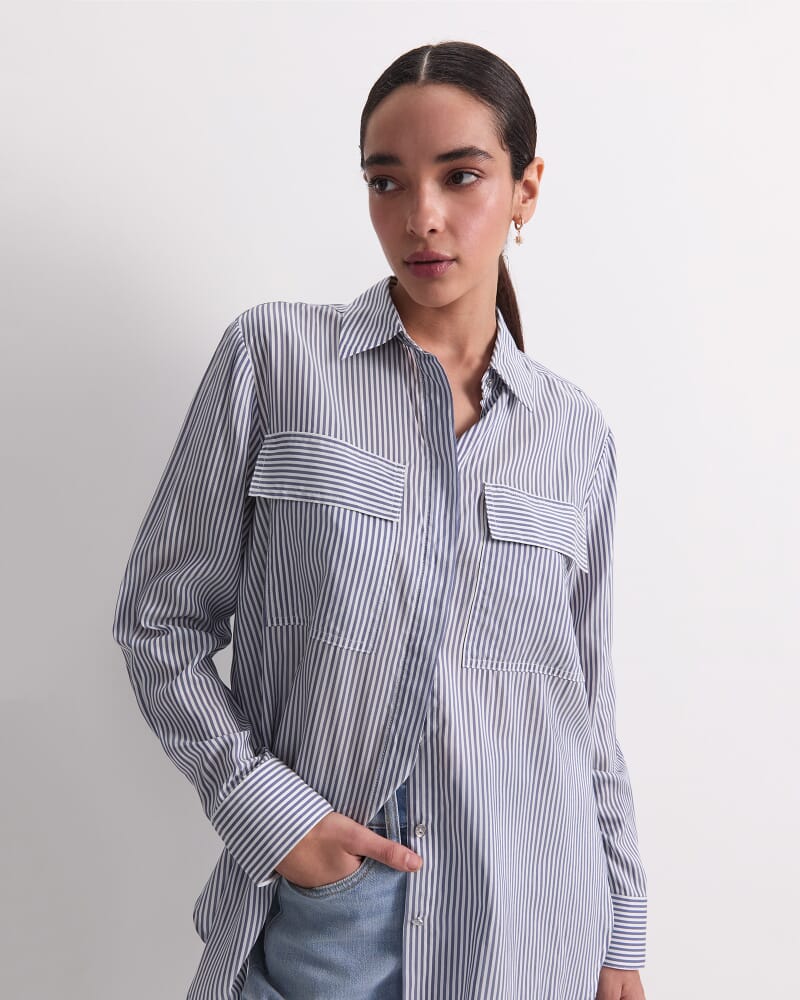 Vivian Stripe Shirt in NAVY/WHITE