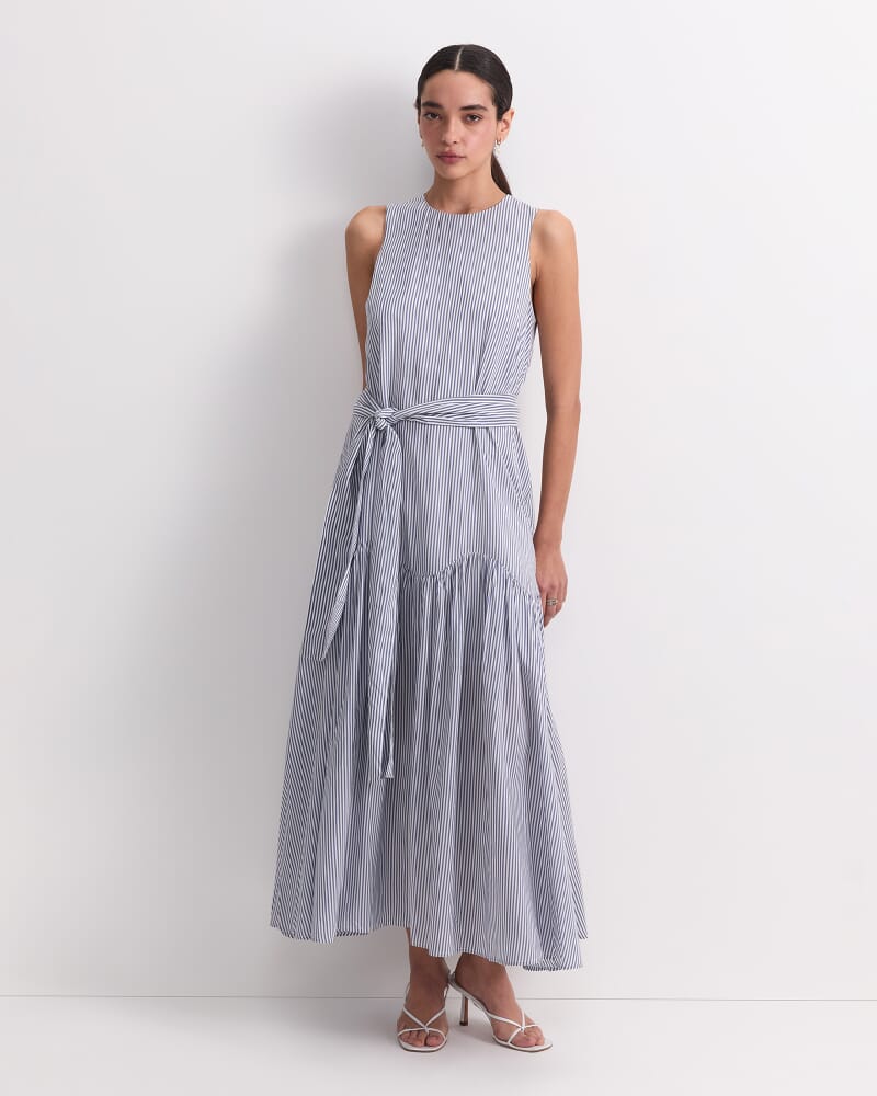 Vivian Maxi Dress in NAVY/WHITE