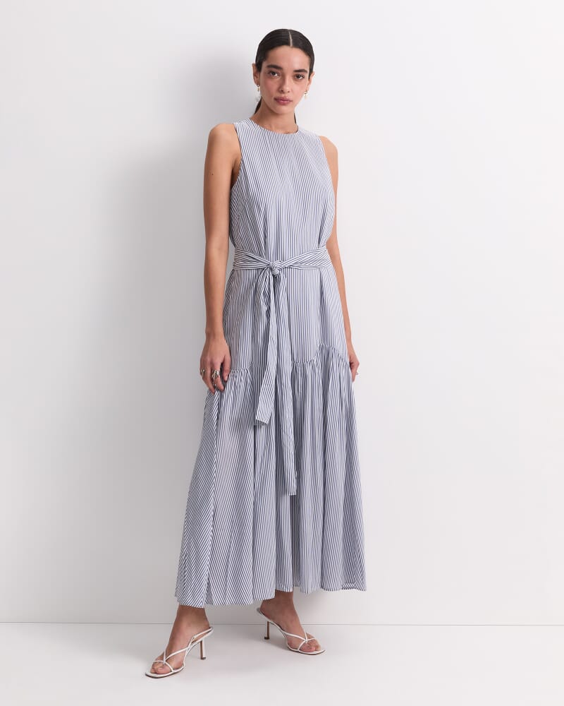 Vivian Maxi Dress in NAVY/WHITE