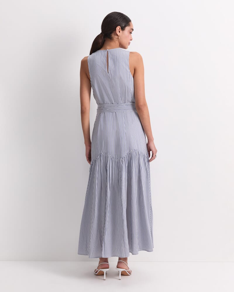 Vivian Maxi Dress in NAVY/WHITE