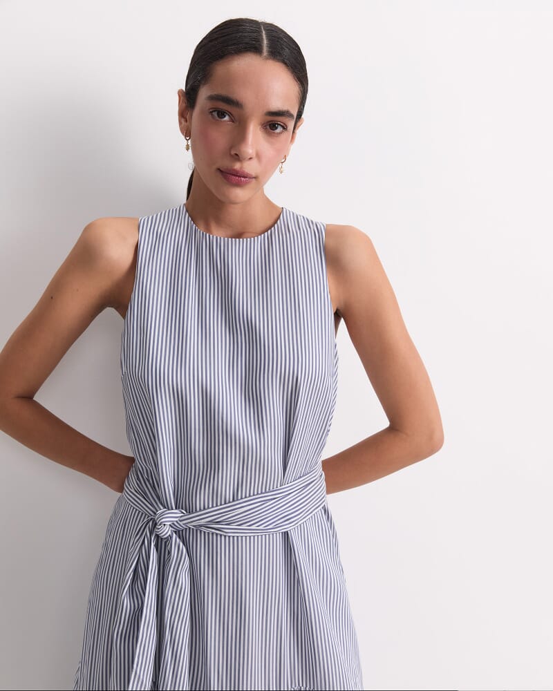 Vivian Maxi Dress in NAVY/WHITE