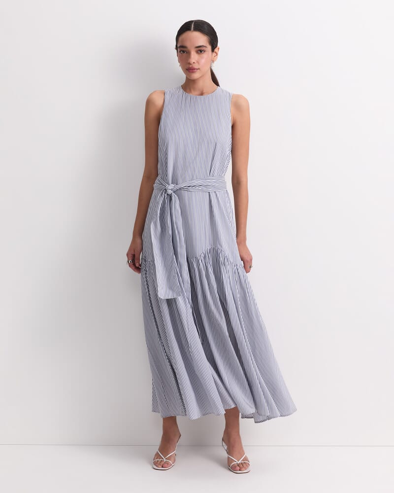 Vivian Maxi Dress in NAVY/WHITE