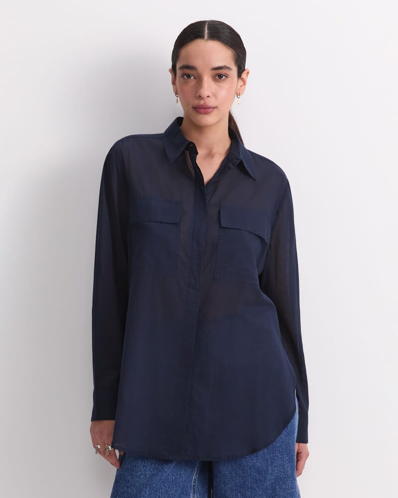 Vivian Pocket Shirt in NAVY