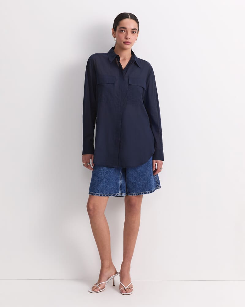 Vivian Pocket Shirt in NAVY