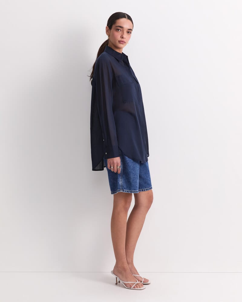 Vivian Pocket Shirt in NAVY