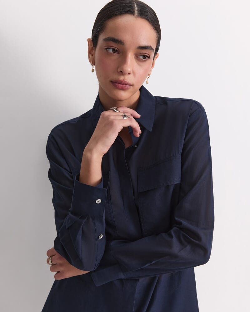 Vivian Pocket Shirt in NAVY