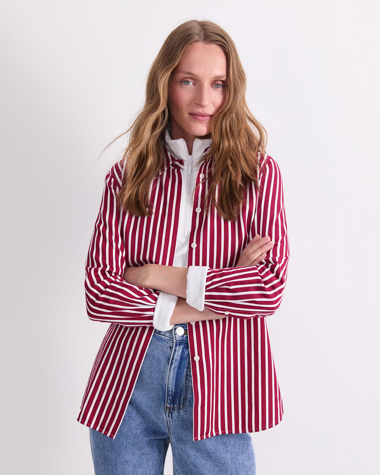 Hannah Stripe Cotton Silk Shirt