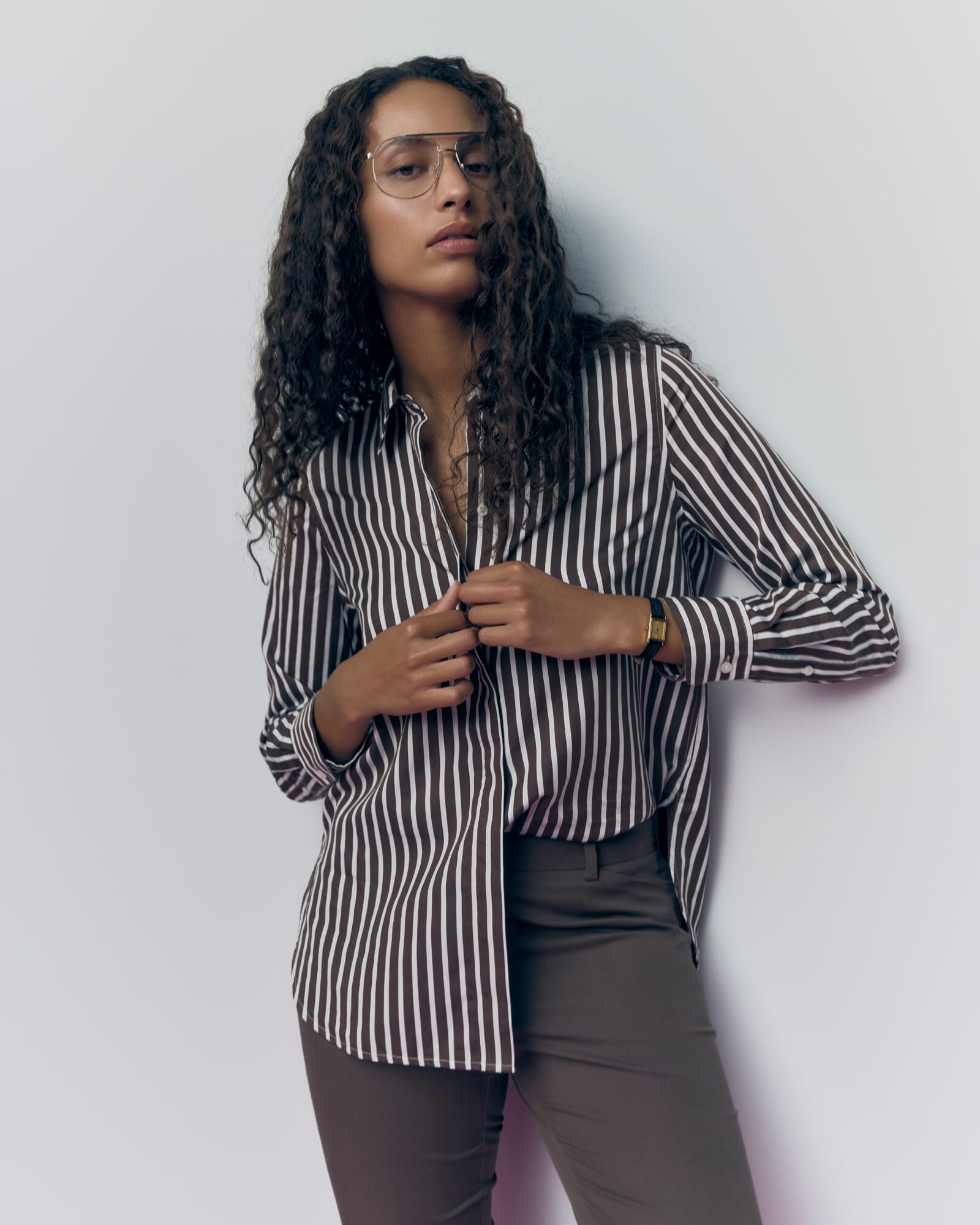 Hannah Stripe Cotton Silk Shirt