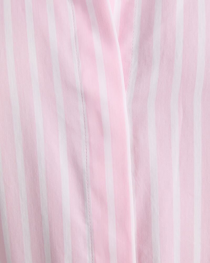 Hannah Stripe Cotton Silk Shirt in PINK/WHITE