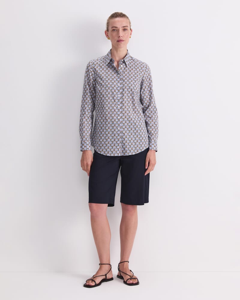 Evelyn Liberty Long Sleeve Shirt in BLUE MULTI