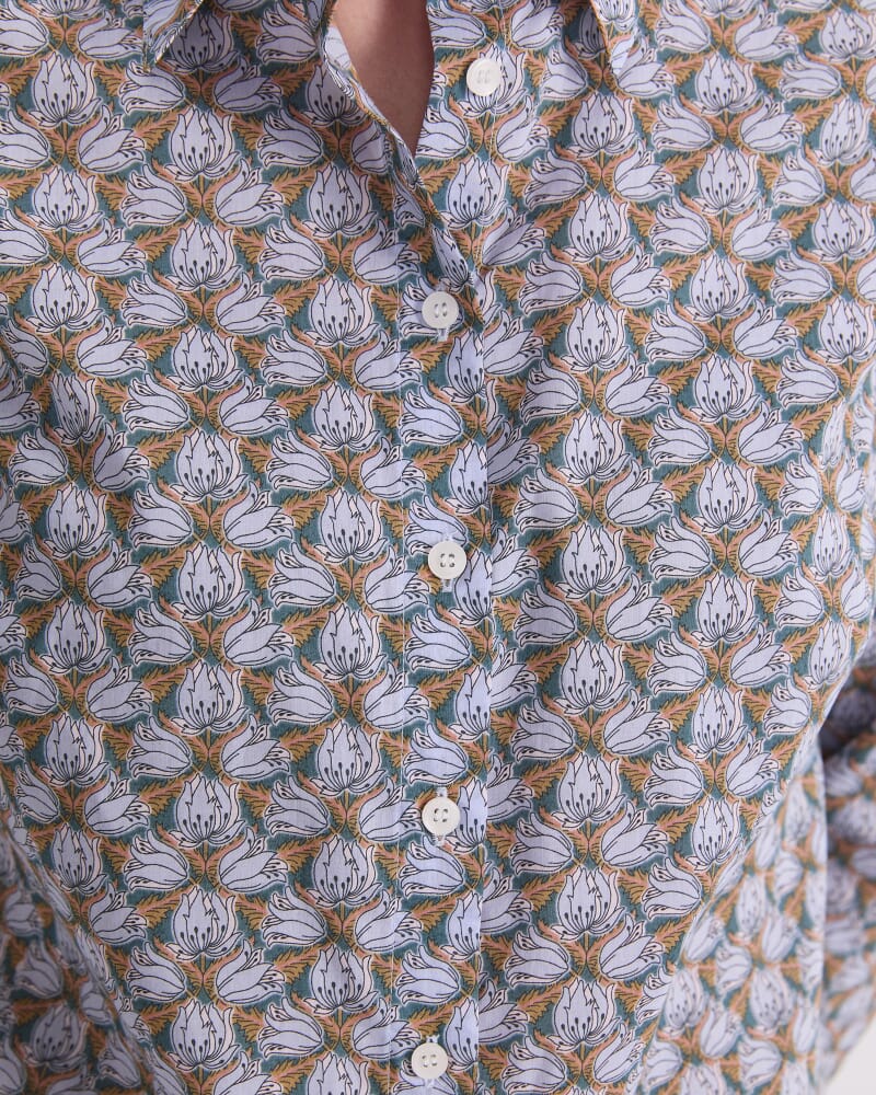 Evelyn Liberty Long Sleeve Shirt in BLUE MULTI