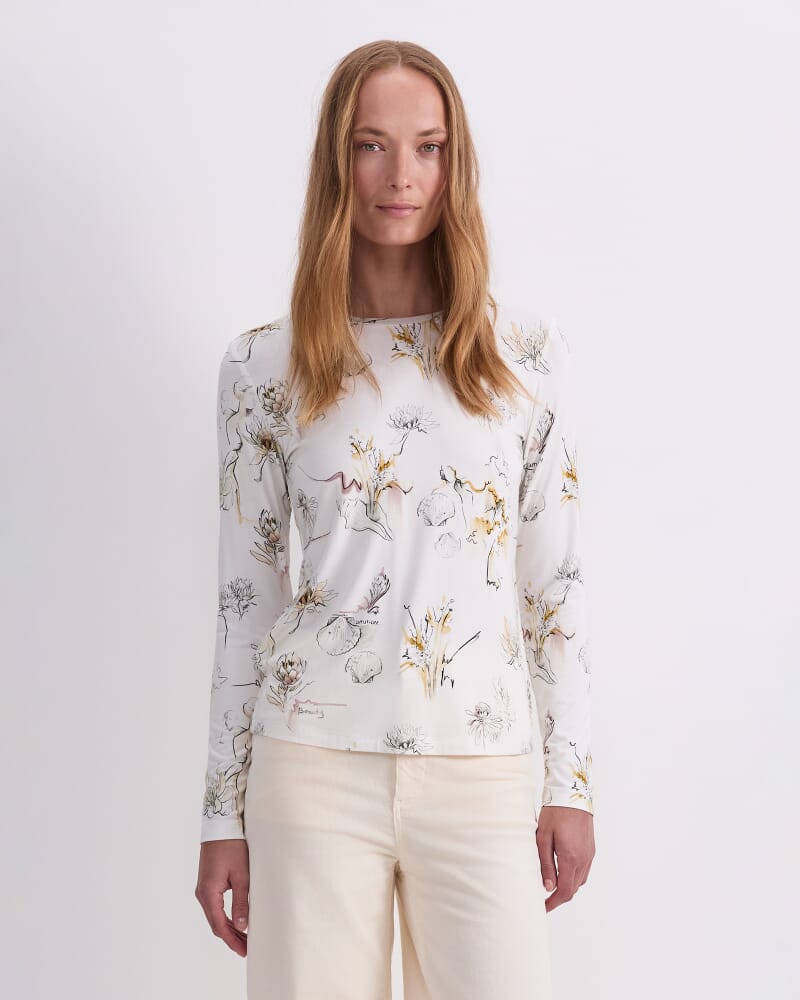 Yara Magic Long Sleeve Tee in MULTI WHITE