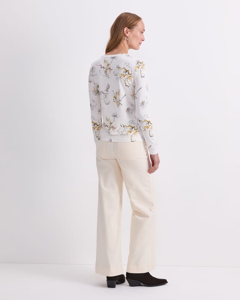 Yara Magic Long Sleeve Tee in MULTI WHITE