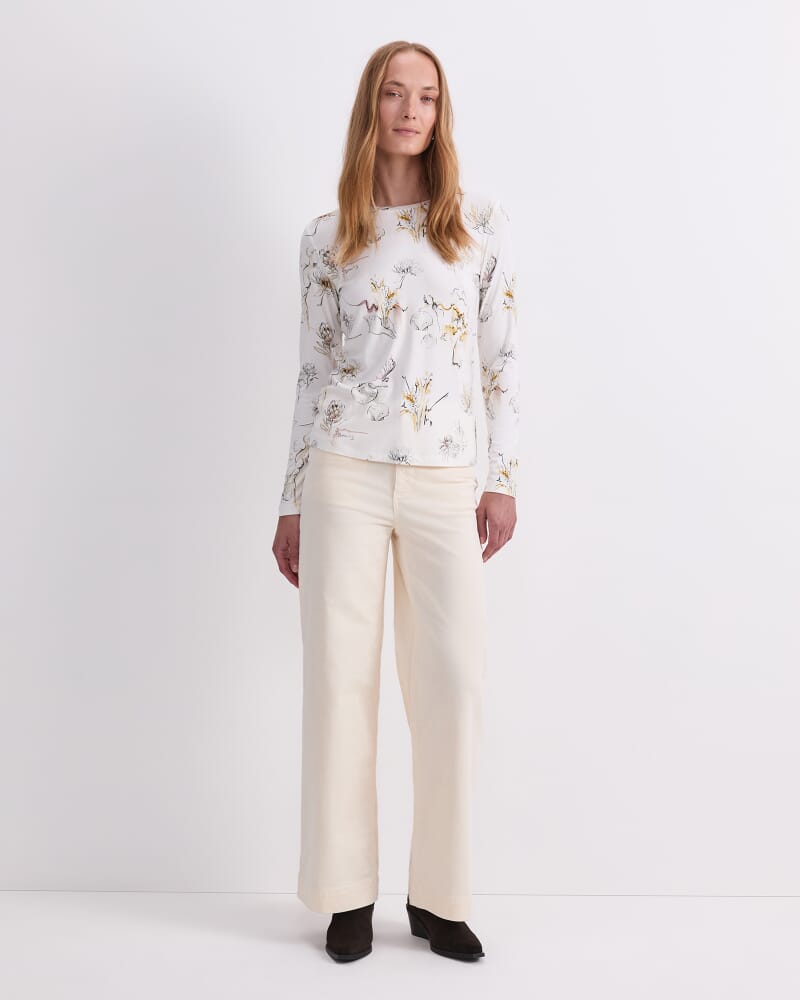 Yara Magic Long Sleeve Tee in MULTI WHITE