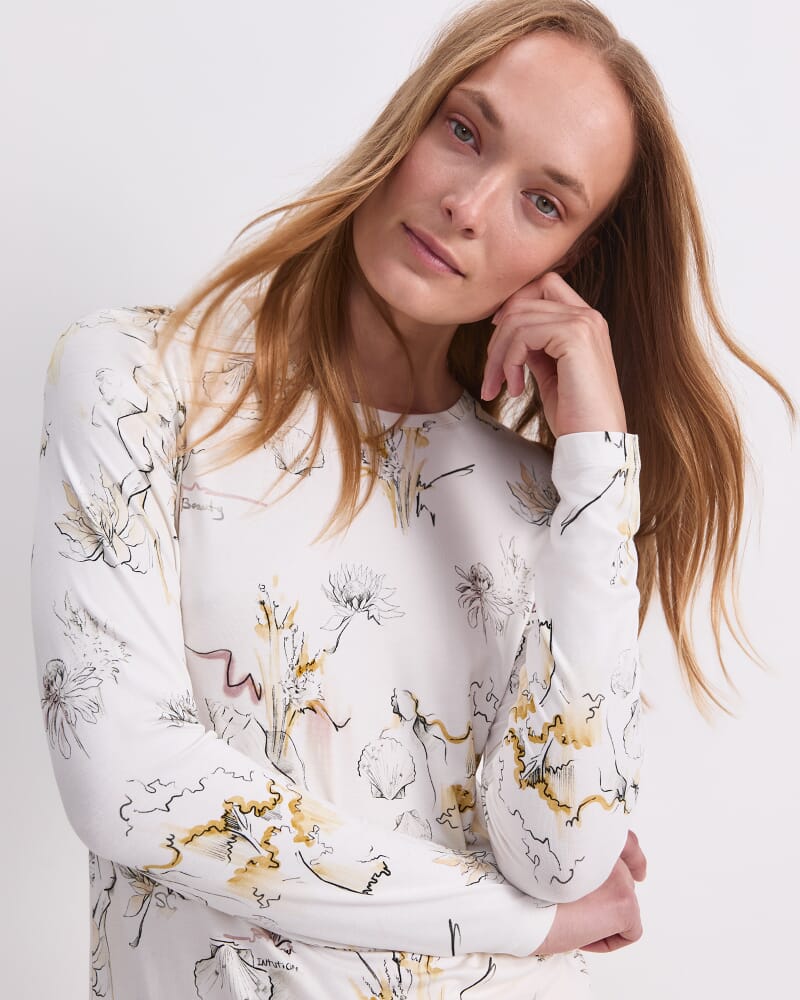 Yara Magic Long Sleeve Tee in MULTI WHITE