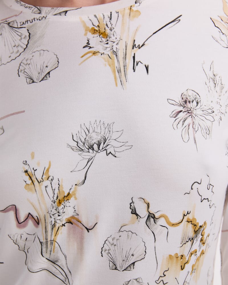 Yara Magic Long Sleeve Tee in MULTI WHITE