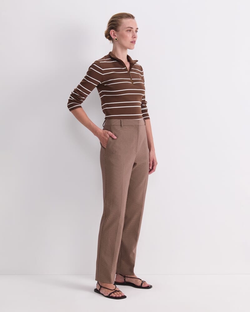 Yvette Check Pant in BROWN MULTI