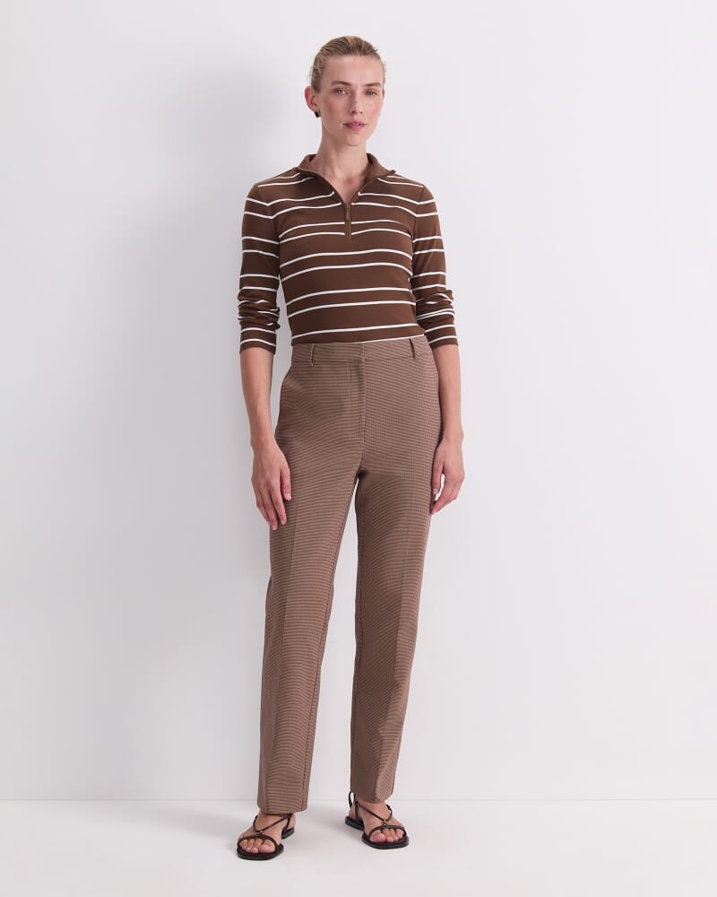 Yvette Check Pant in BROWN MULTI