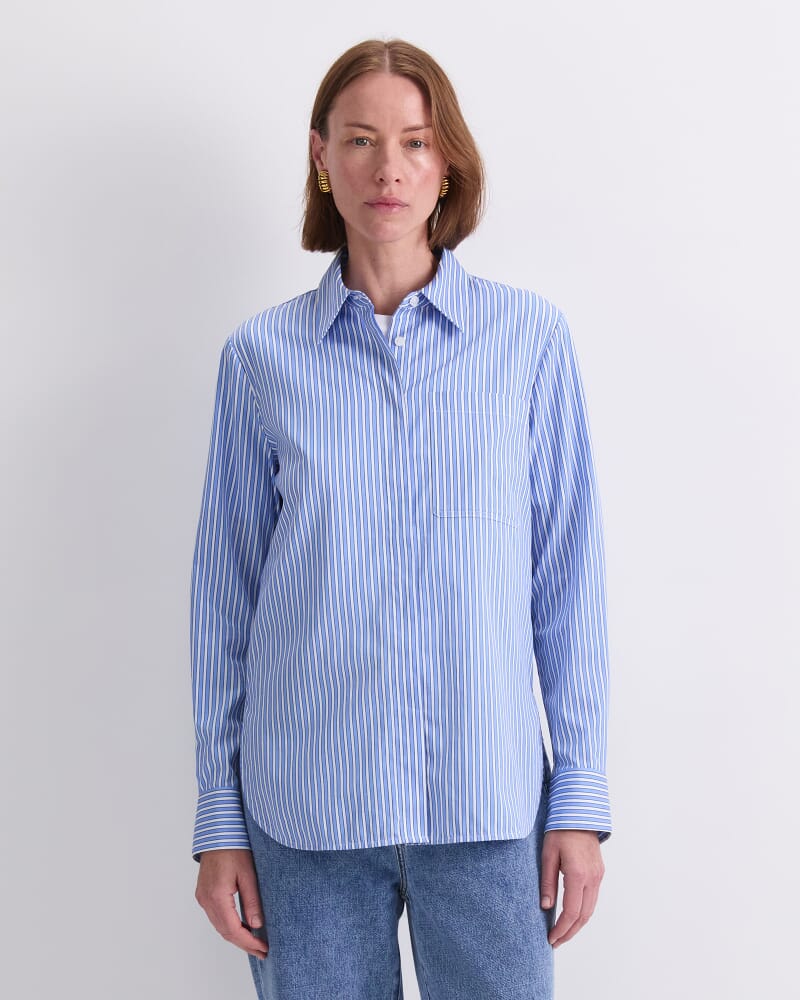 Priscilla Stripe Shirt in BLUE/WHITE