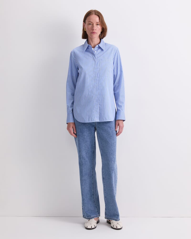 Priscilla Stripe Shirt in BLUE/WHITE