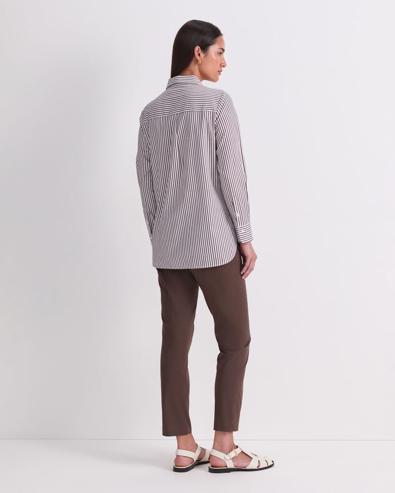 Priscilla Stripe Shirt in CHOC/WHITE
