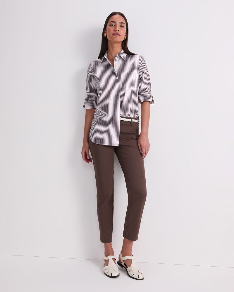 Priscilla Stripe Shirt in CHOC/WHITE