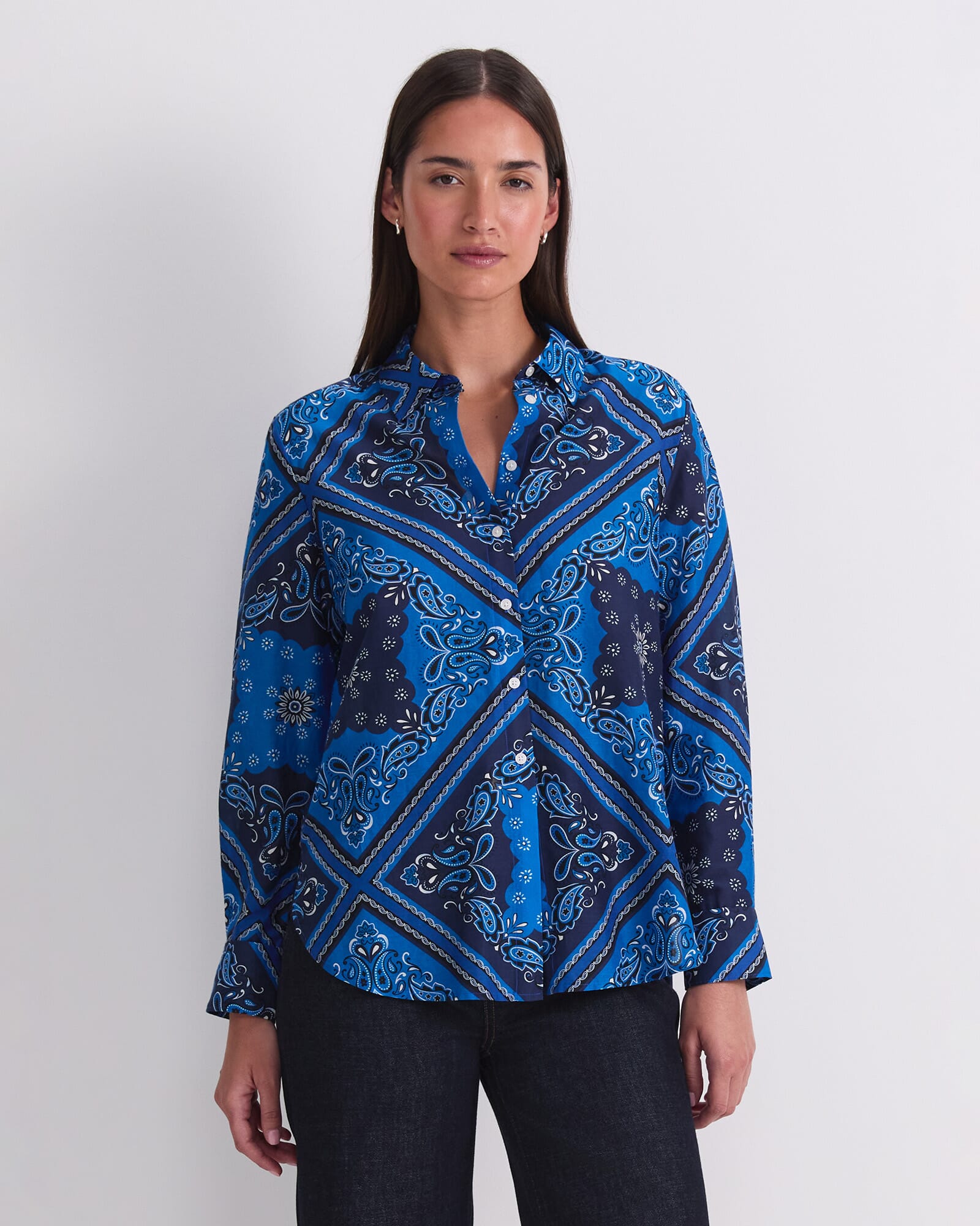 トップス Maison Martin Margela 12SS Bandana Shirt Bandana Print Shirt in Blue Multi | Sportscraft