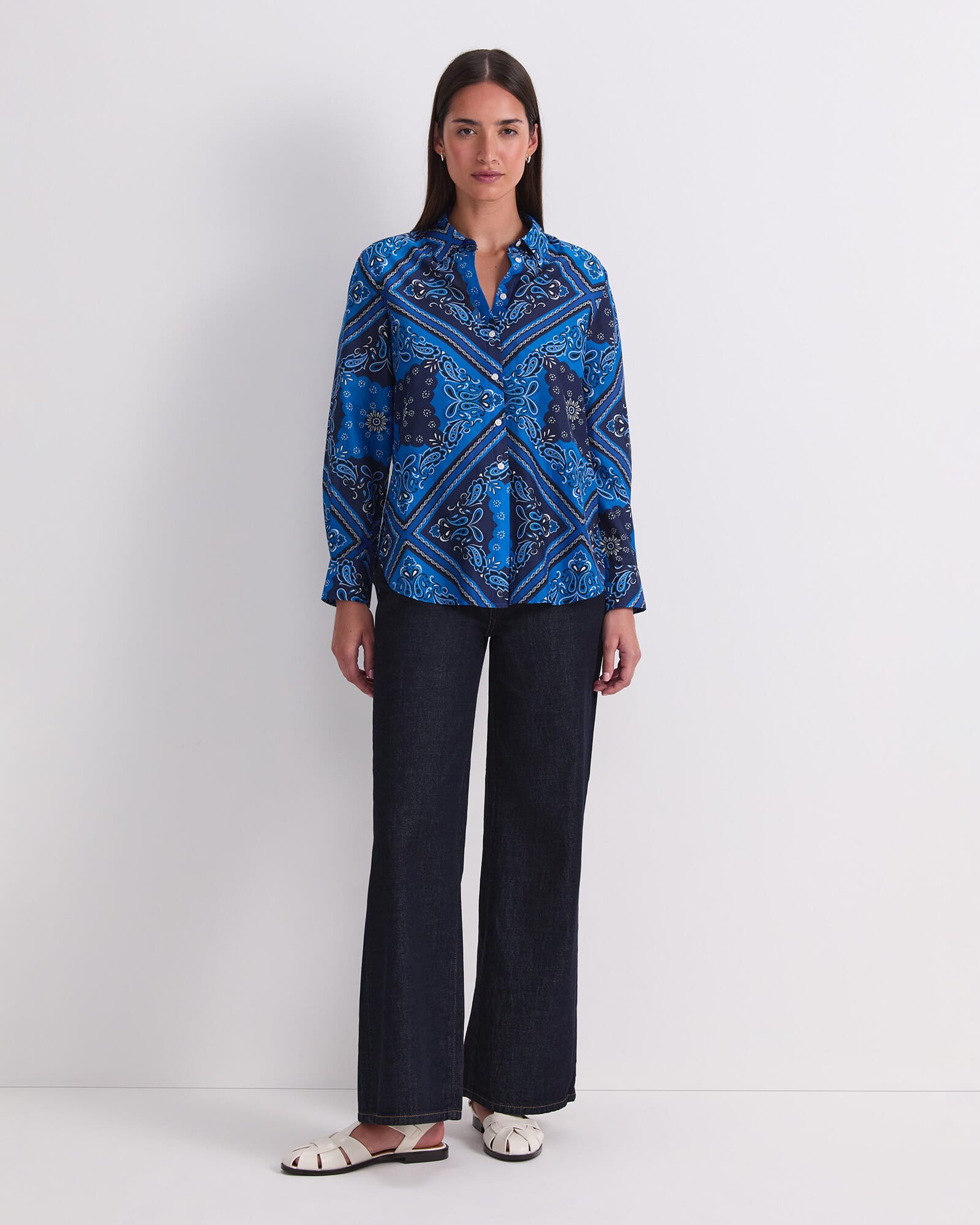 Bandana Print Shirt in Blue Multi | Sportscraft