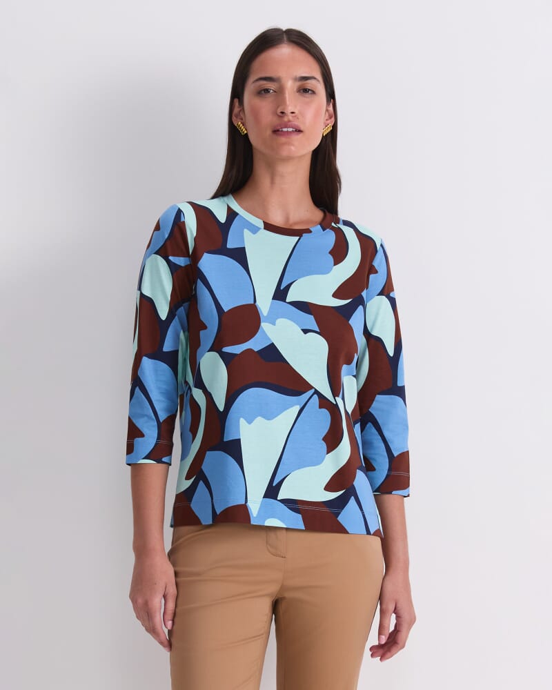 Geo 3/4 Mercerised Tee in MULTI