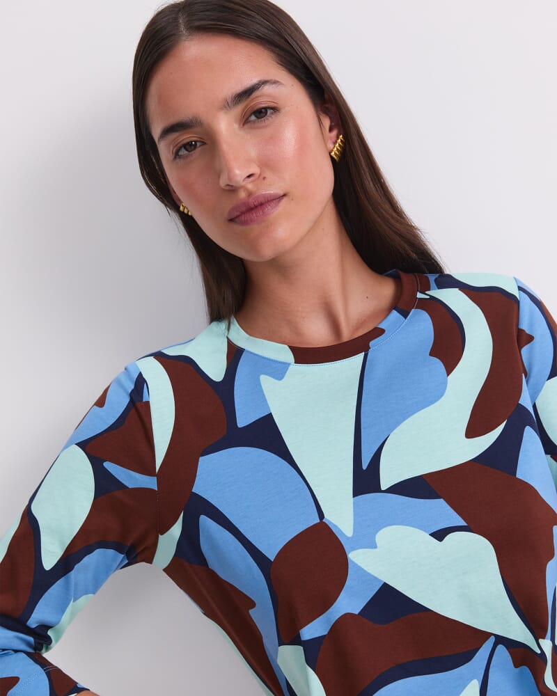 Geo 3/4 Mercerised Tee in MULTI