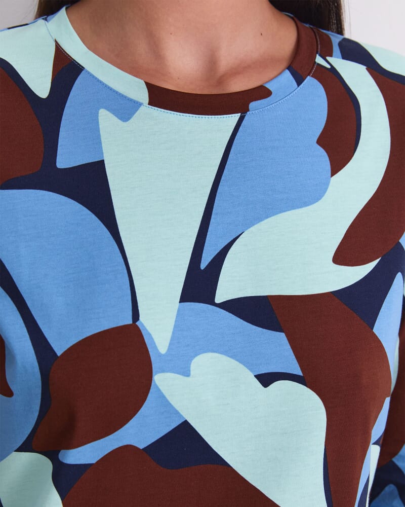 Geo 3/4 Mercerised Tee in MULTI