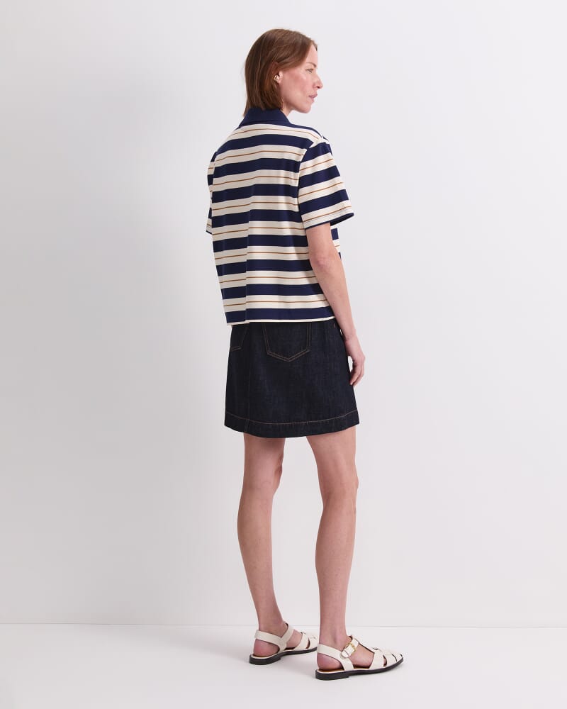 Anahit Stripe Polo in CAMEL