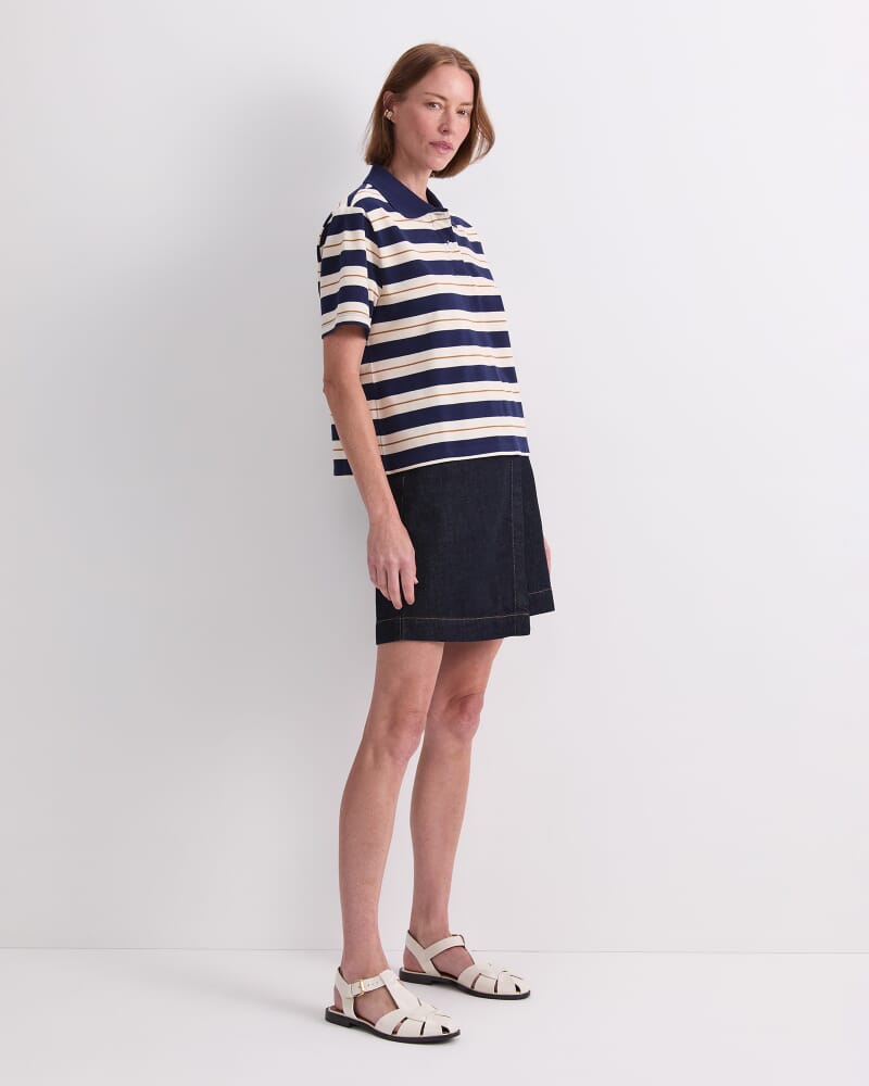 Anahit Stripe Polo in CAMEL