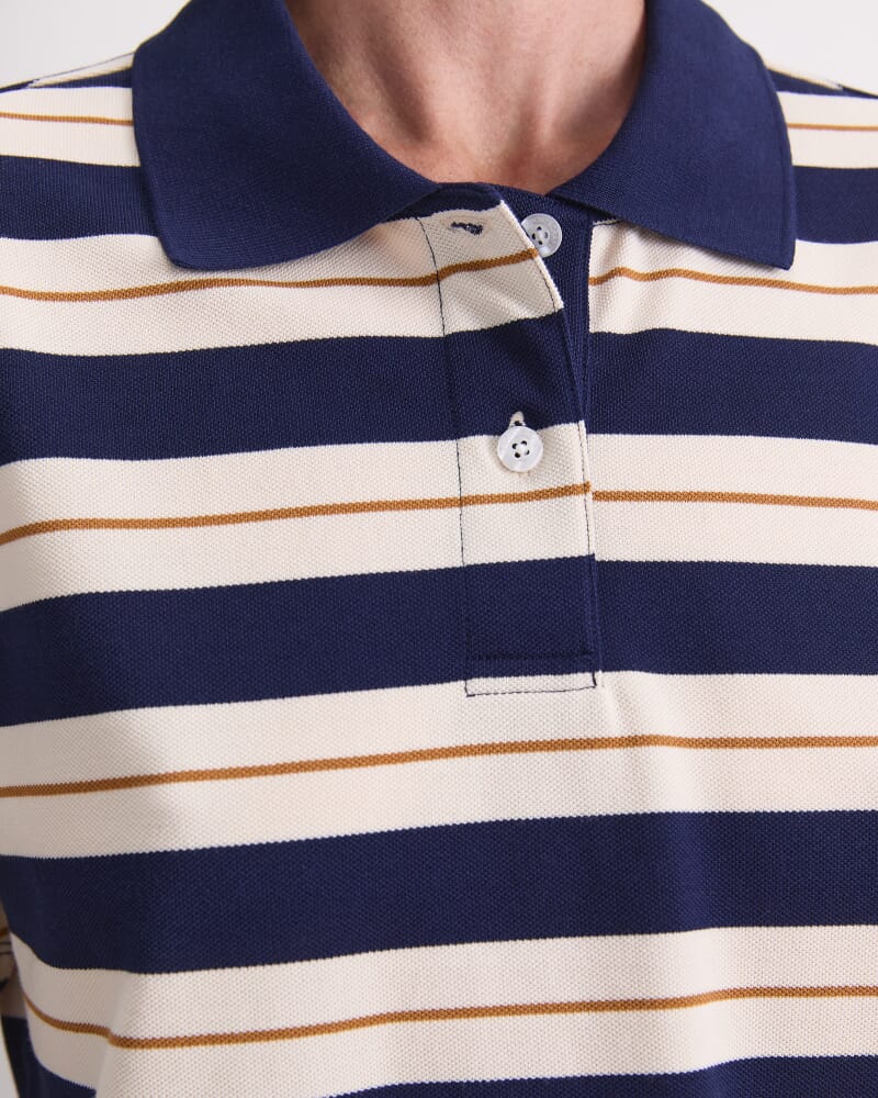 Anahit Stripe Polo in CAMEL