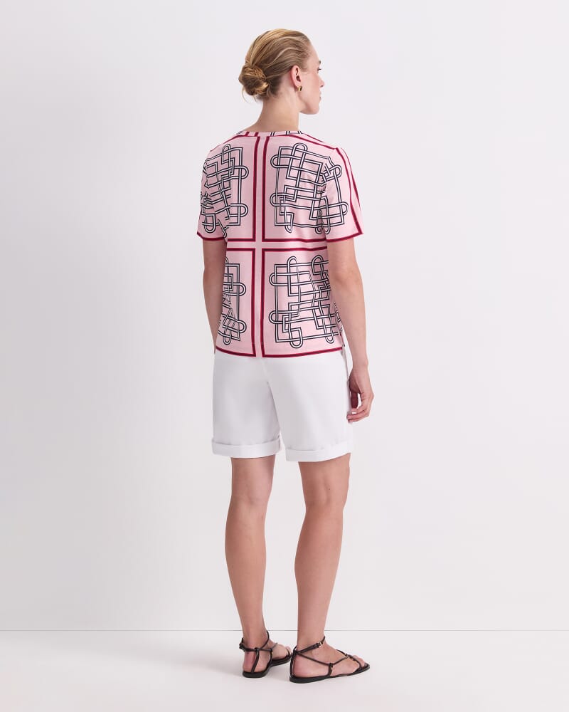 Rhode Mercerised Tee in PINK MULTI