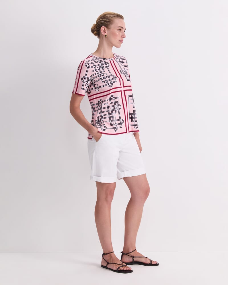 Rhode Mercerised Tee in PINK MULTI