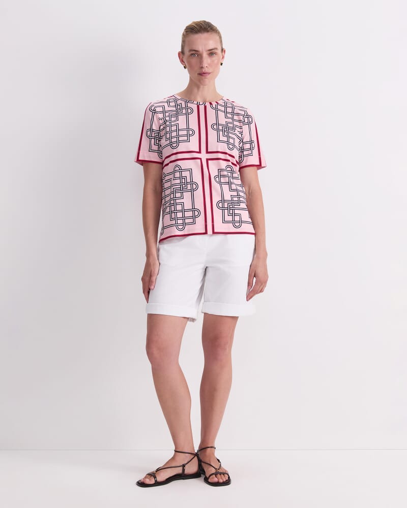 Rhode Mercerised Tee in PINK MULTI