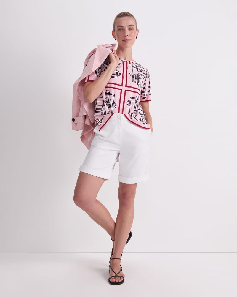 Rhode Mercerised Tee in PINK MULTI