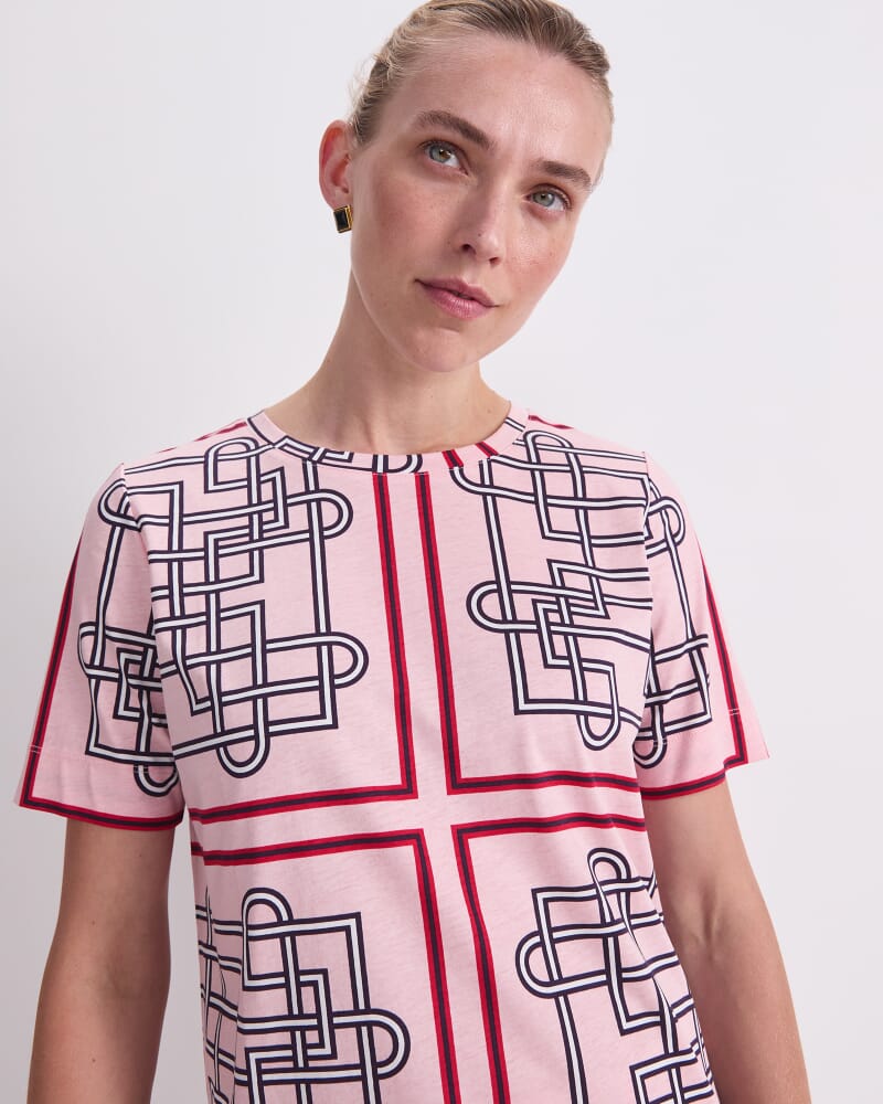 Rhode Mercerised Tee in PINK MULTI