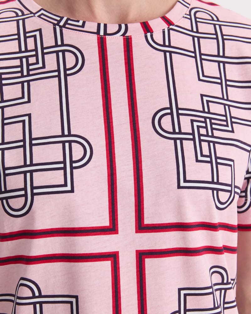 Rhode Mercerised Tee in PINK MULTI