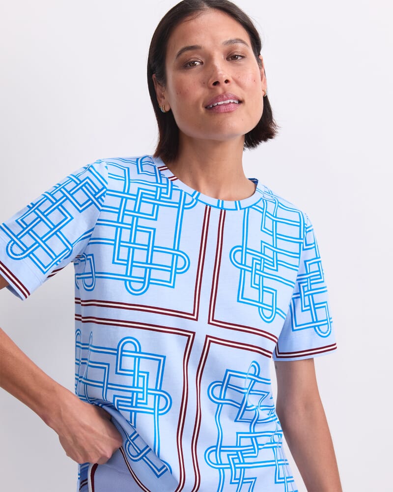 Rhodes Mercerised Tee in SKY BLUE