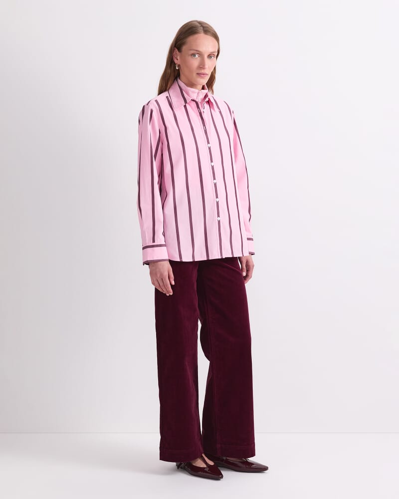 Jade Stripe Long Sleeve Shirt in PINK MULTI