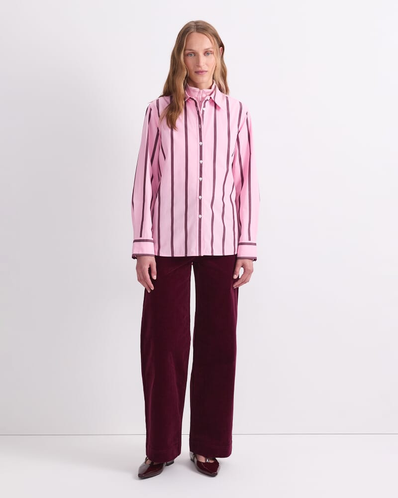 Jade Stripe Long Sleeve Shirt in PINK MULTI