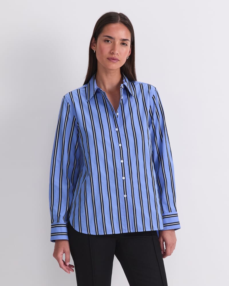 Jade Stripe Long Sleeve Shirt in BLUE MULTI
