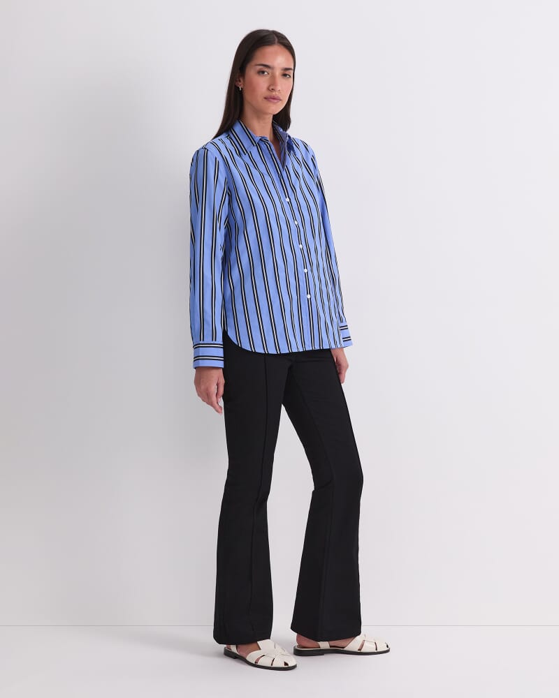Jade Stripe Long Sleeve Shirt in BLUE MULTI