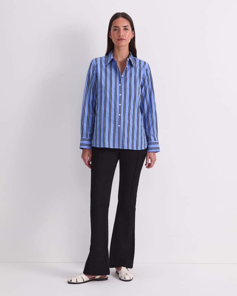 Jade Stripe Long Sleeve Shirt in BLUE MULTI
